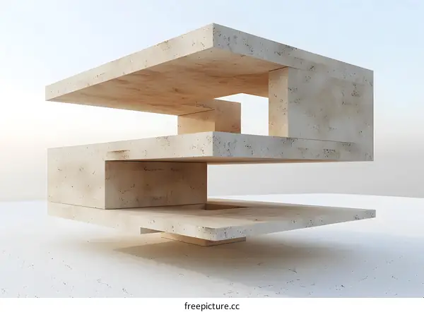 Modern concrete architecture on white background