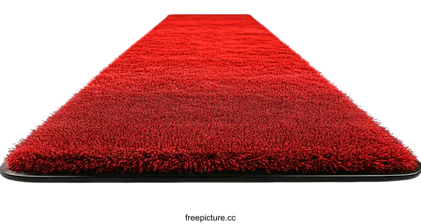 [Transparent Background PNG]Red Plush Carpet Floor Mat