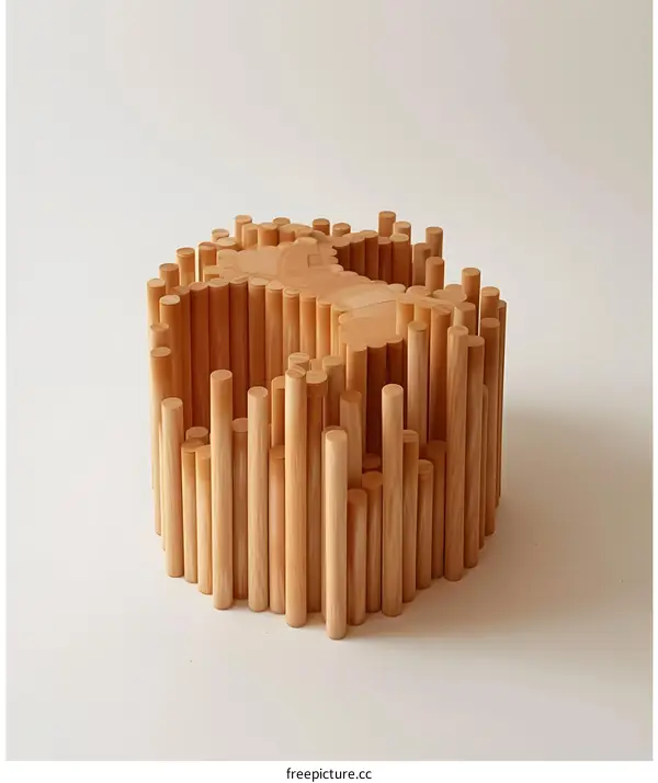 Wooden Sticks Sculpture Abstract Art