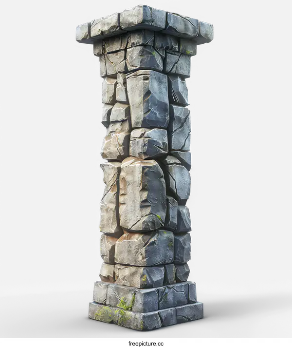 [Transparent Background PNG]Ancient Stone Pillar 3D Illustration