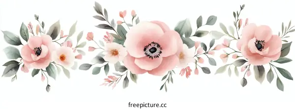 Delicate Watercolor Floral Arrangement