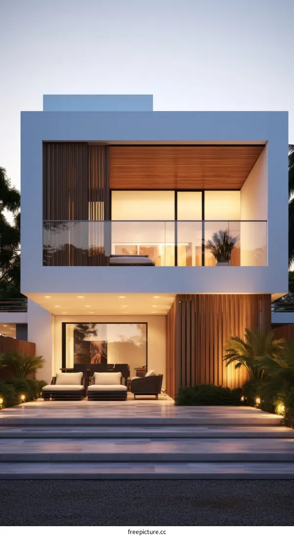 Modern Minimalist Two Storey House Exterior Design