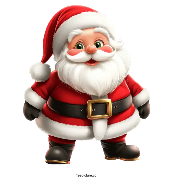 [Transparent Background PNG]Cheerful Cartoon Santa Claus Illustration