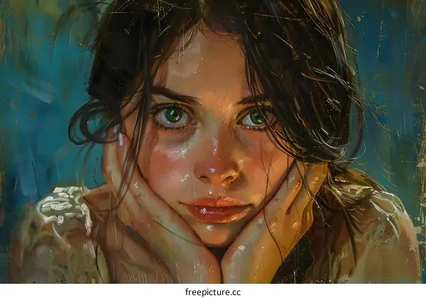 Portrait of a Woman with Expressive Eyes