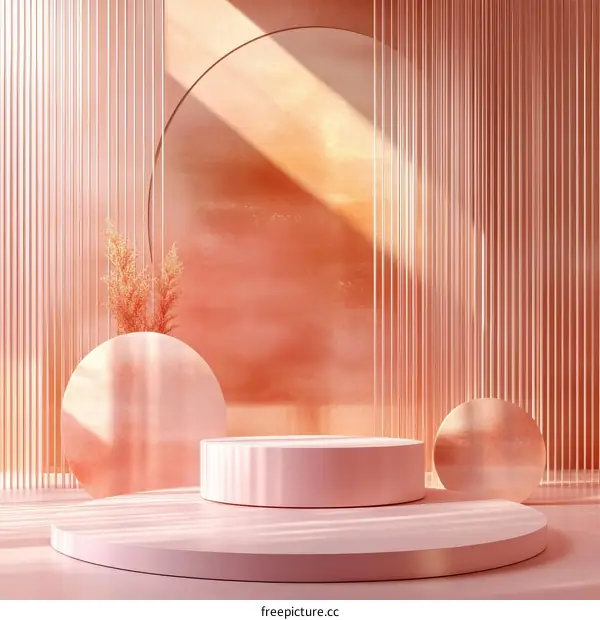 Pink Aesthetic Product Display Stage