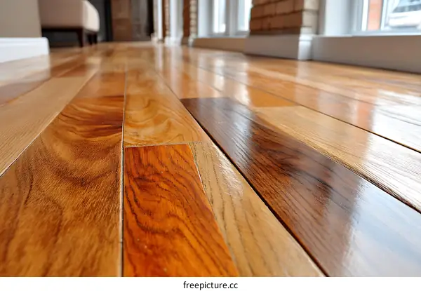 Polished Wooden Flooring with Various Wood Tones