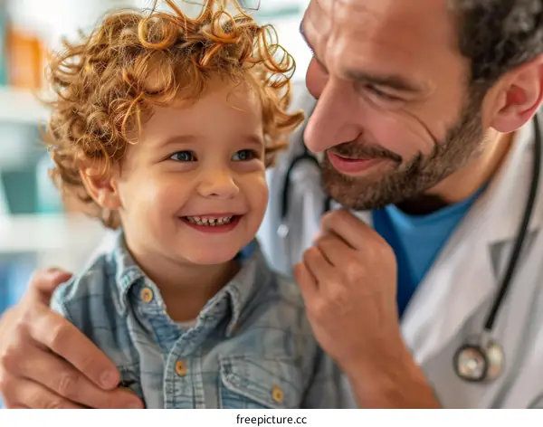 Little Boy At The Doctor's Office Smiling