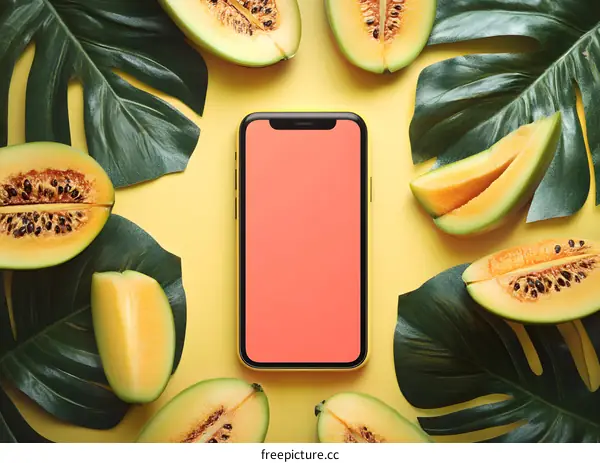 Summer Fruit Phone Mockup