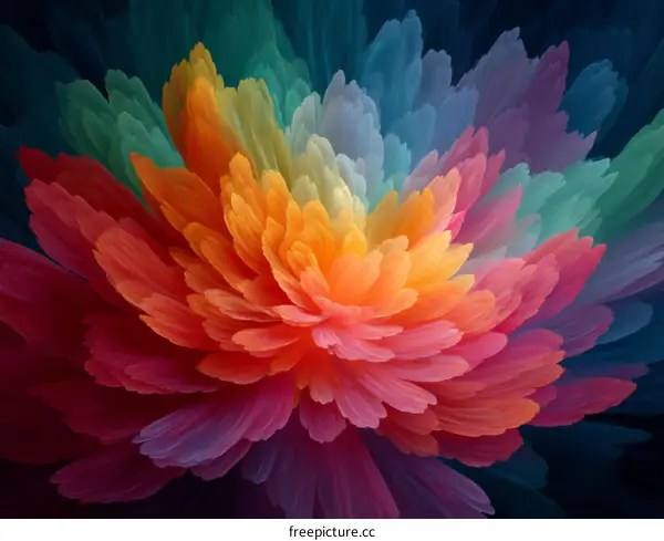 Abstract Colorful Flower Illustration