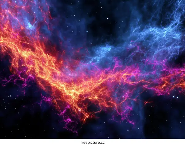 Abstract Colorful Space Nebula Illustration