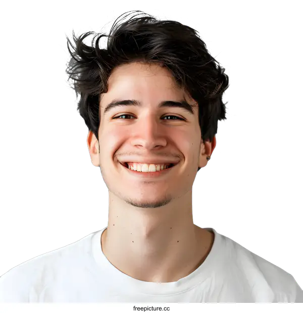 [Transparent Background PNG]Smiling Young Man Portrait
