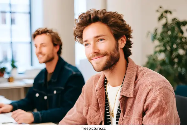 Two Caucasian Men in a Modern Office Setting