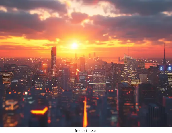 Stunning New York City Sunset Skyline