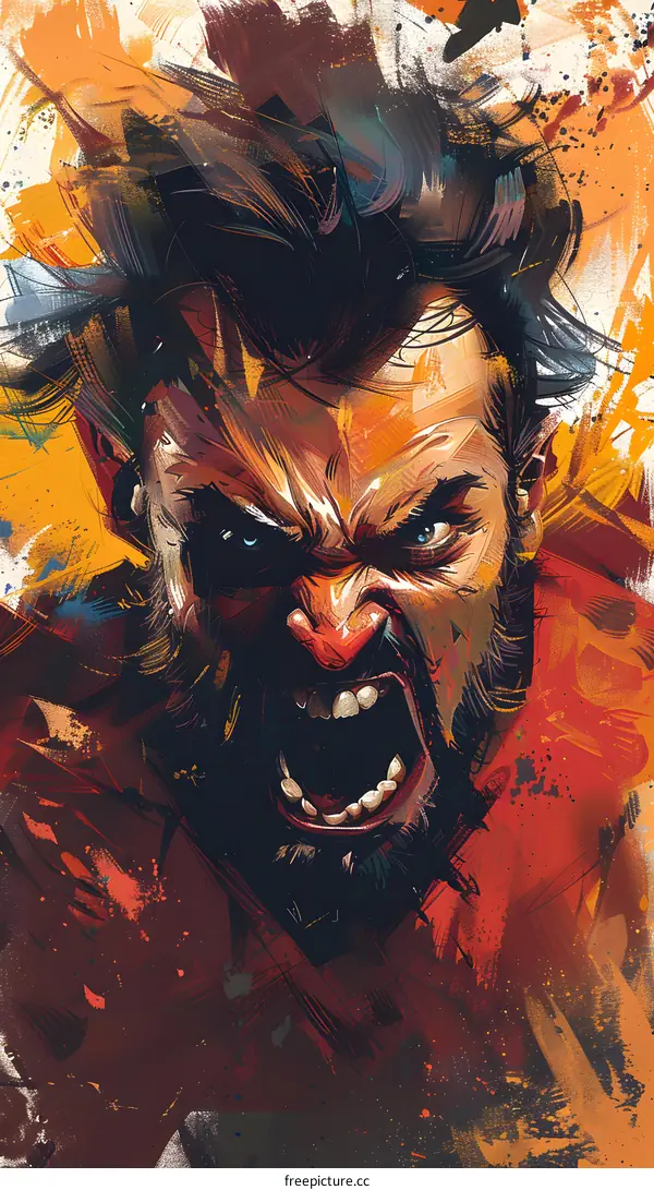 portrait of wolverine from marvel comics