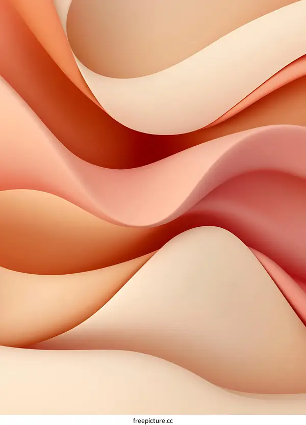 Abstract 3D Wave Background in Warm Colors