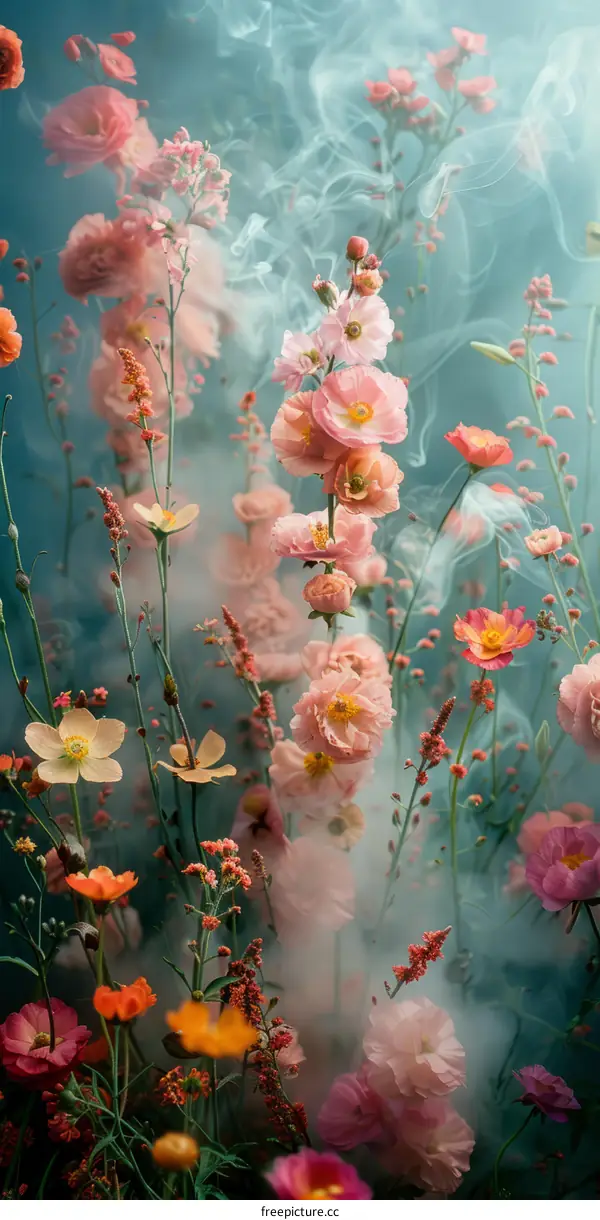 Ethereal Flowers Blooming in a Dreamy Summer Field