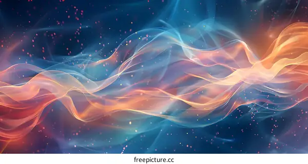 Abstract blue and orange wavy background