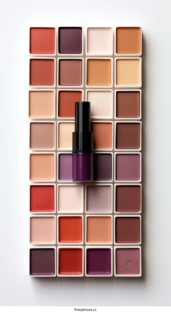 Various Makeup Products Arranged on a Flat Surface