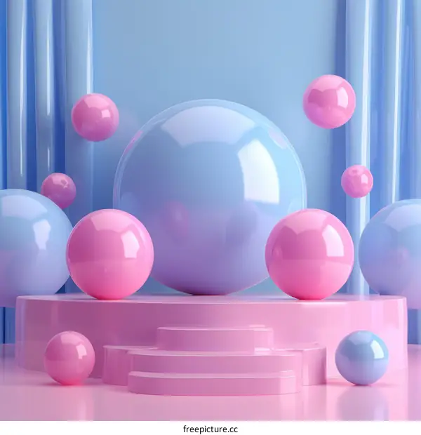Pastel Colored Abstract 3D Balls Display
