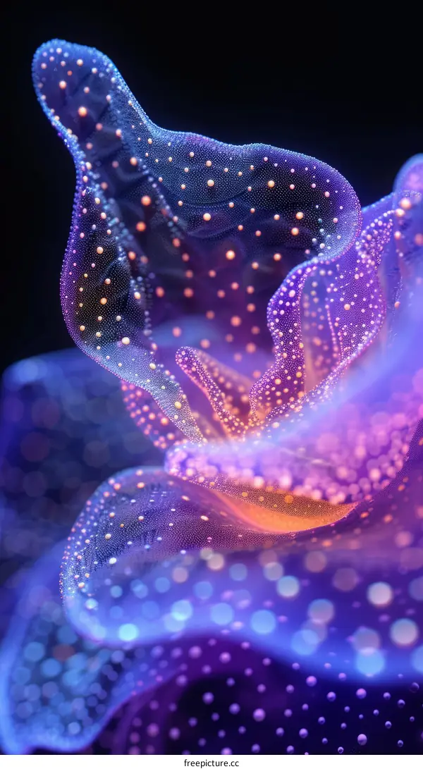 A Bioluminescent Jellyfish in the Deep Blue Sea