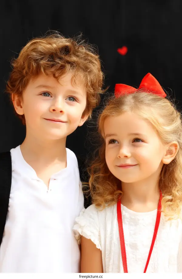 Two Children Smiling Closely Together