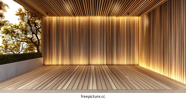 Wooden Wall and Floor Interior Design