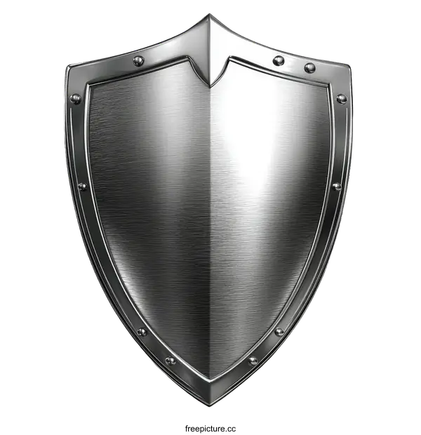 [Transparent Background PNG]Metallic Shield Illustration