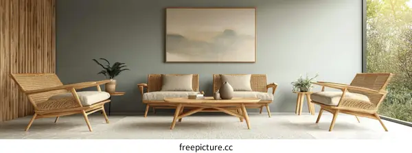 Modern Minimalist Wooden Living Room Design