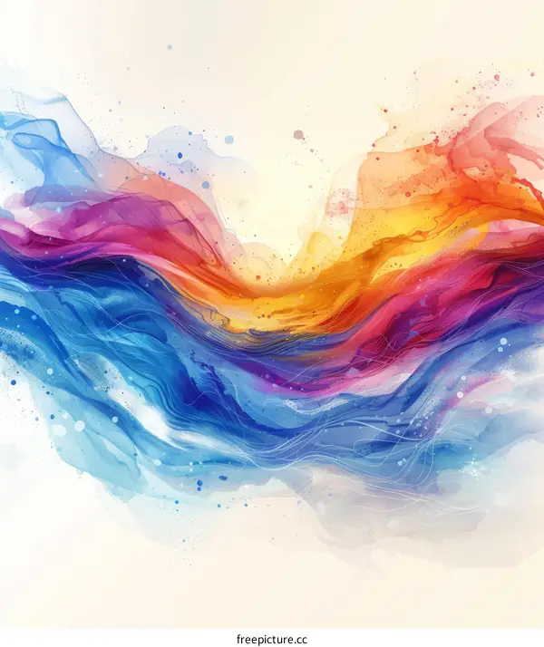 Abstract Flowing Colors Painting