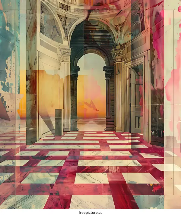 Abstract Collage of Ancient Architecture