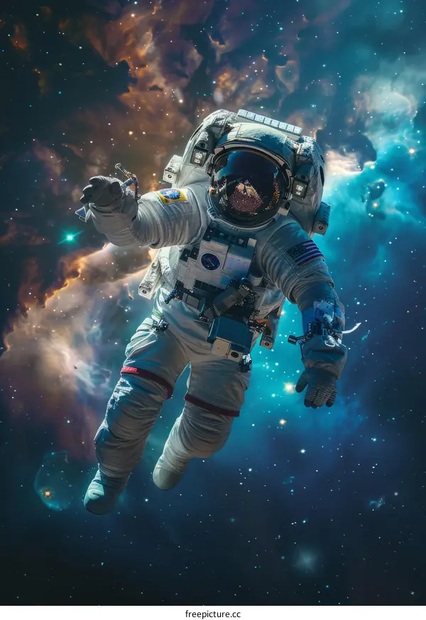 Spacewalk: An Astronaut Floats in the Vastness of Space