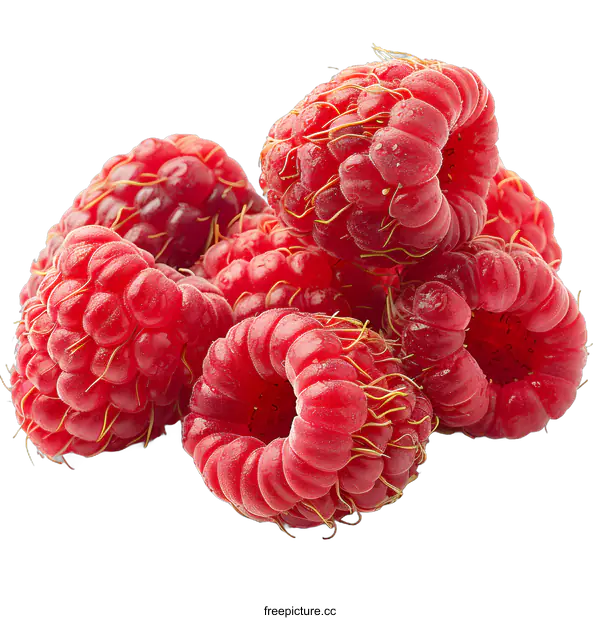 [Transparent Background PNG]A pile of red raspberries