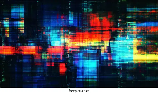 Abstract Digital Glitch Art Background