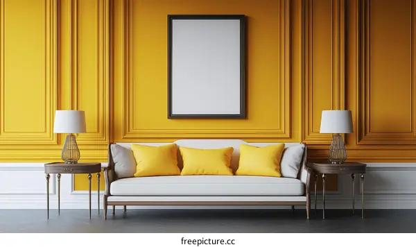 Modern Yellow Living Room Interior Design