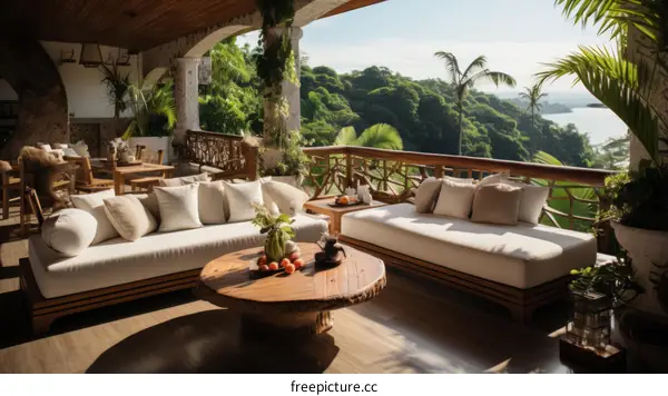 Modern luxury villa with amazing jungle and ocean views