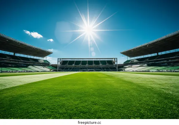 Empty Stadium Under the Sunlight