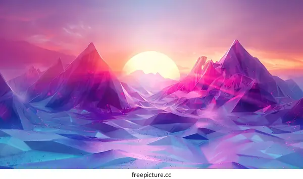 Purple mountains at sunset