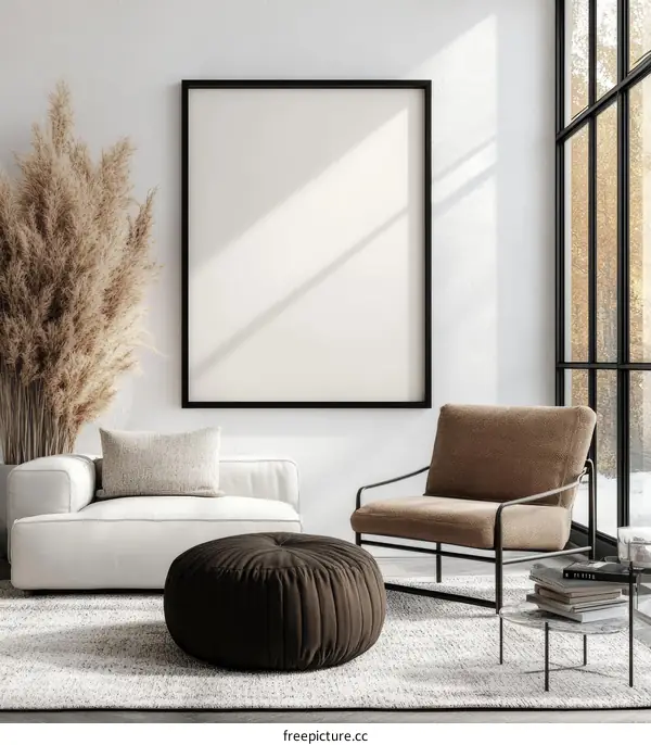 Modern minimalist living room interior design illustration