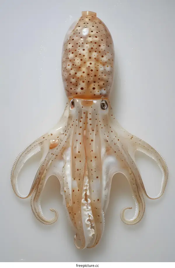 A close up of a squid