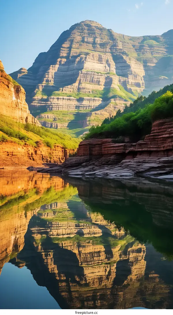 Majestic Chinese Mountain and River Landscape