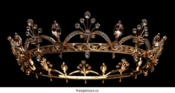 Ornate gold and diamond tiara