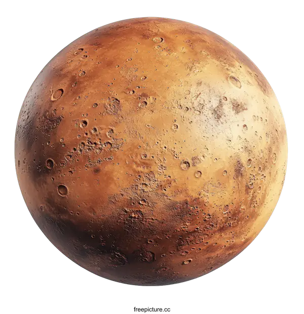 [Transparent Background PNG]Detailed Illustration of Mars Planet Surface