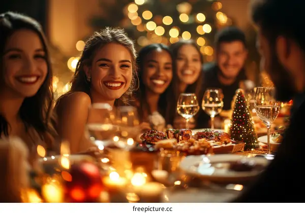 Christmas Dinner Celebration with Friends