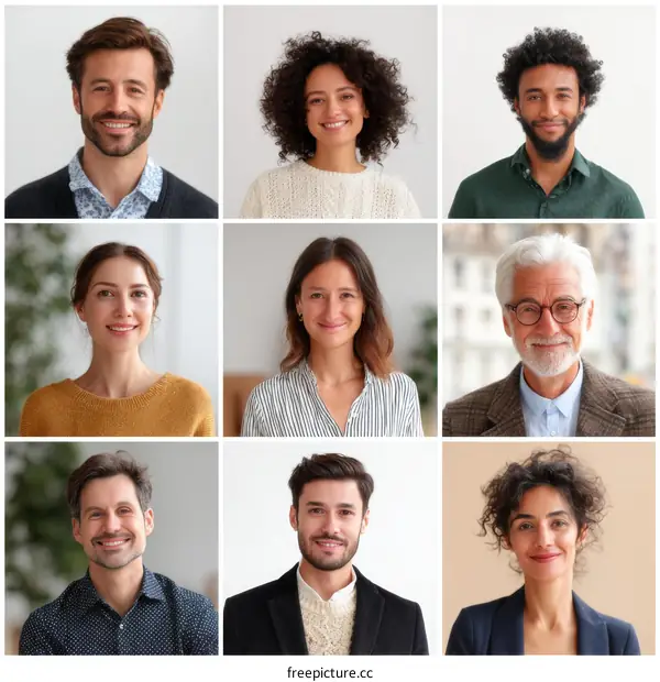 Diverse Portraits of Smiling People