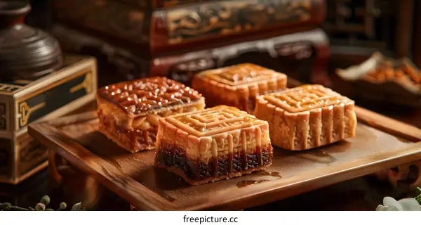 Close Up Of Delicious Chinese Pastry