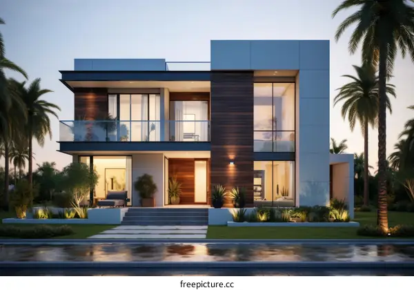 Modern Luxury Villa with Swimming Pool and Garden