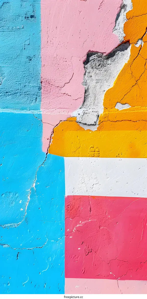 Colorful Cracked Wall Texture Background