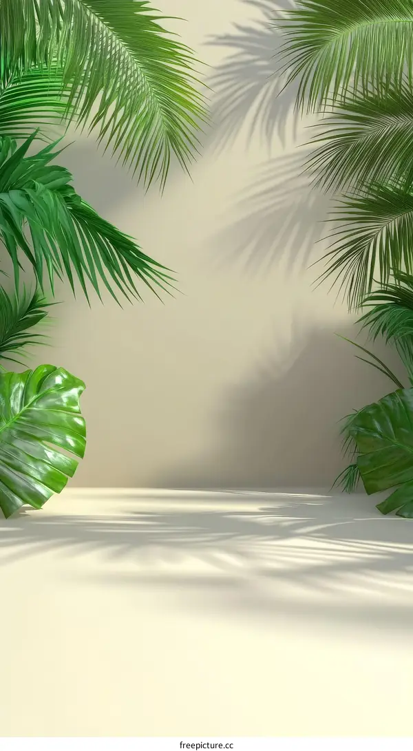 Tropical Leaves Minimalist Background