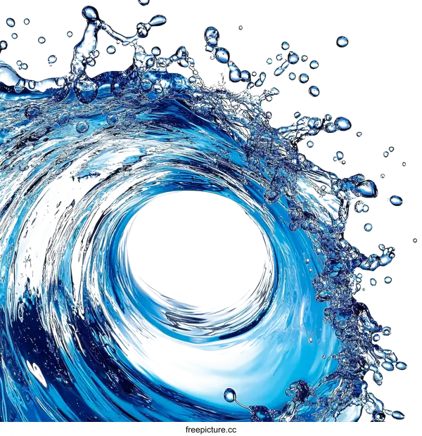 [Transparent Background PNG]Abstract Blue Water Splash Art