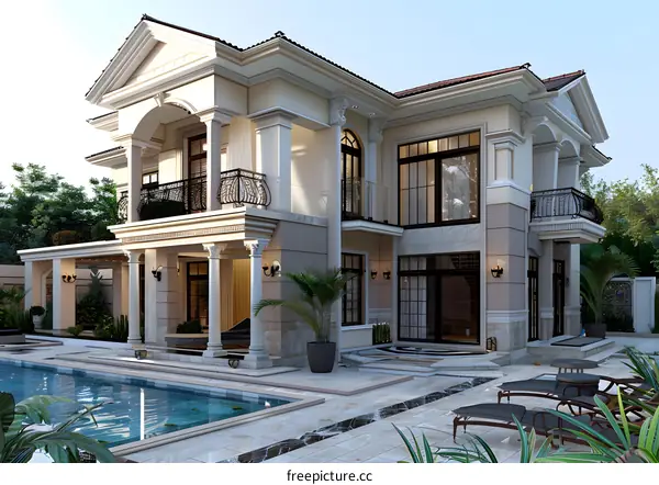 Large luxury house with pool